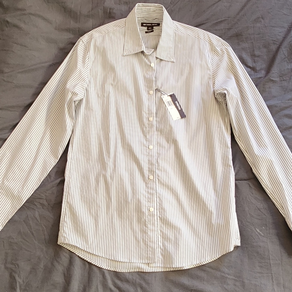 Michael Kors Print Long-Sleeve Men Shirt